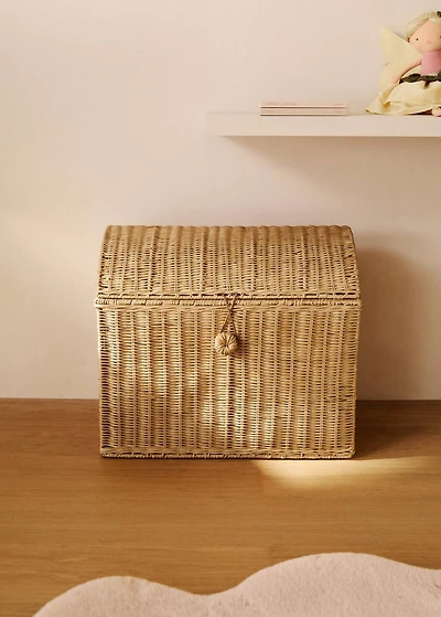 Large rattan trunk basket