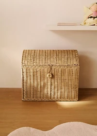 Large rattan trunk basket