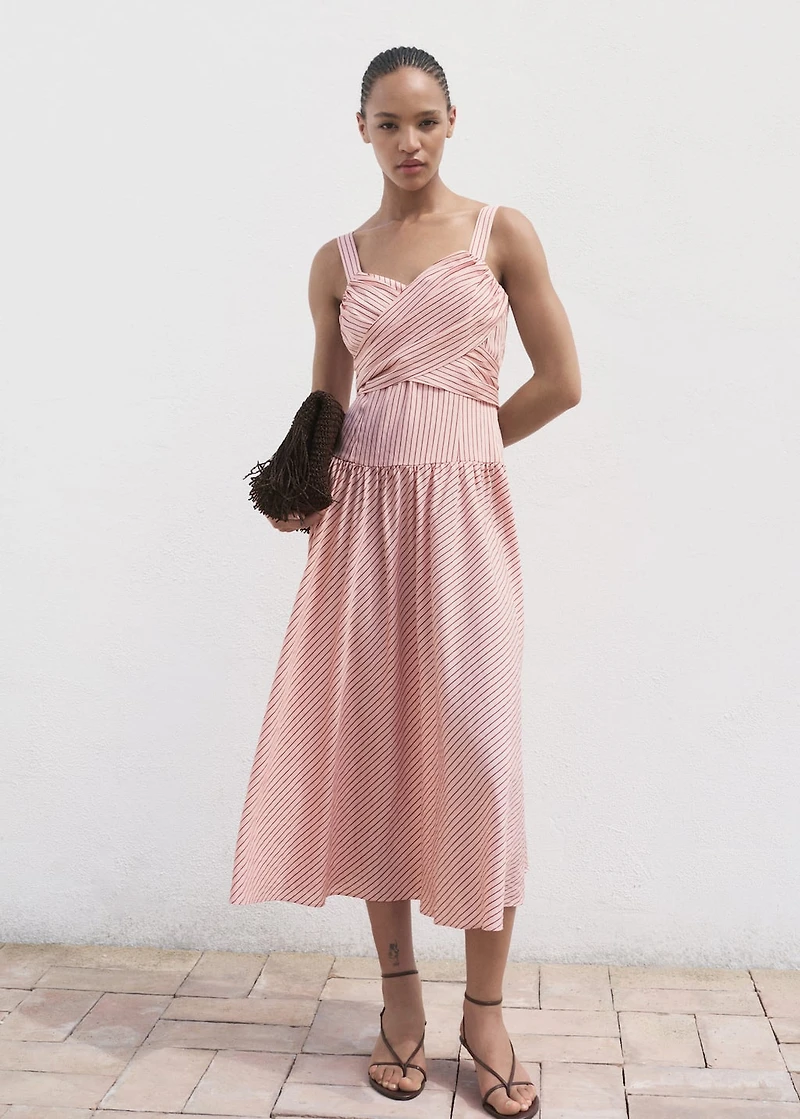 Striped wrap dress