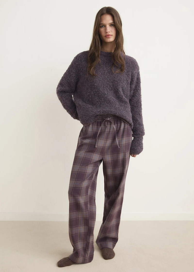 Round-neck bouclé sweater
