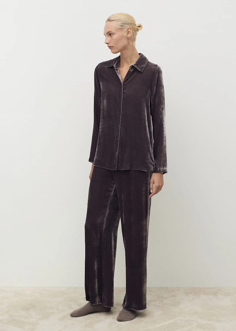 Silk velvet shirt