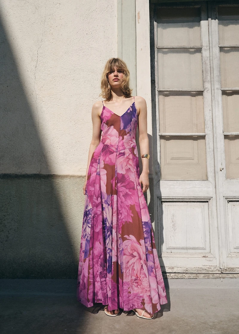 Floral godet dress