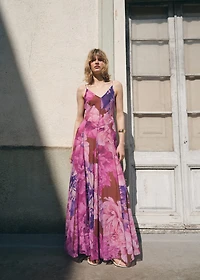 Floral godet dress
