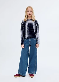 Low-waist studded jeans