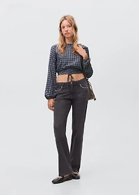 Check blouse with lurex detail