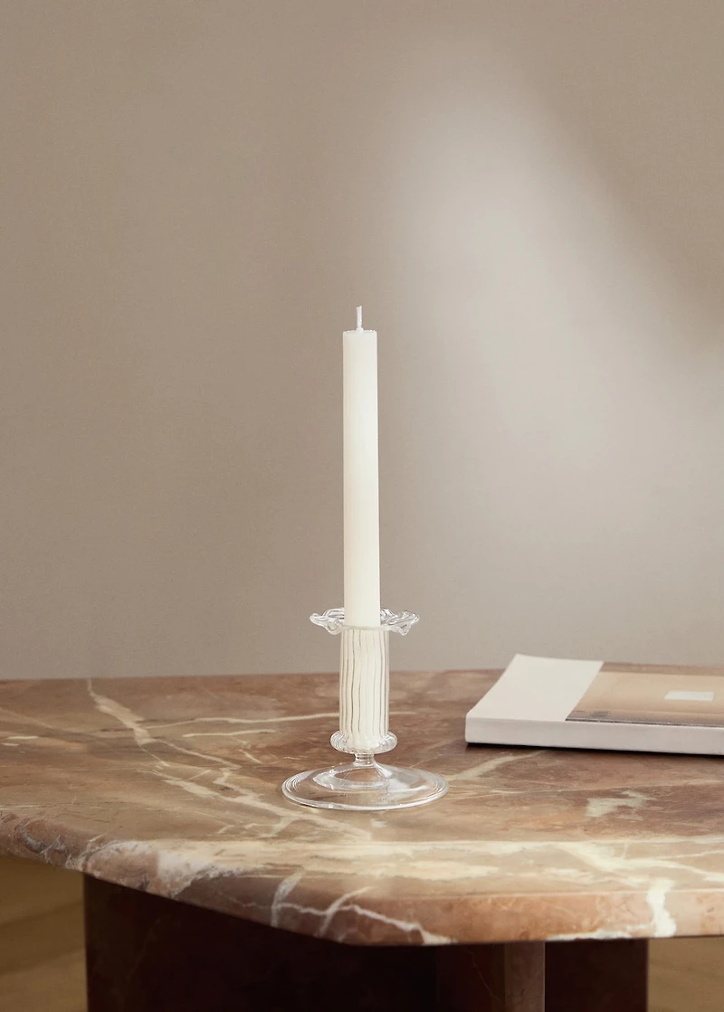 Borosilicate glass candelabra with stem detail