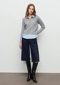Combined knitted cardigan