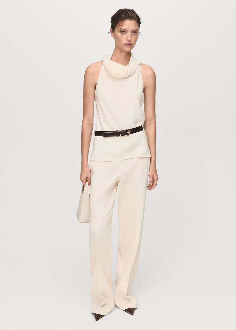Draped neck blouse