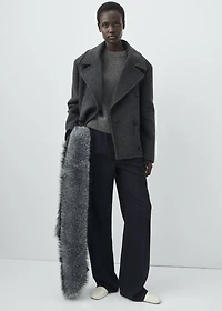 Double-breasted wool coat