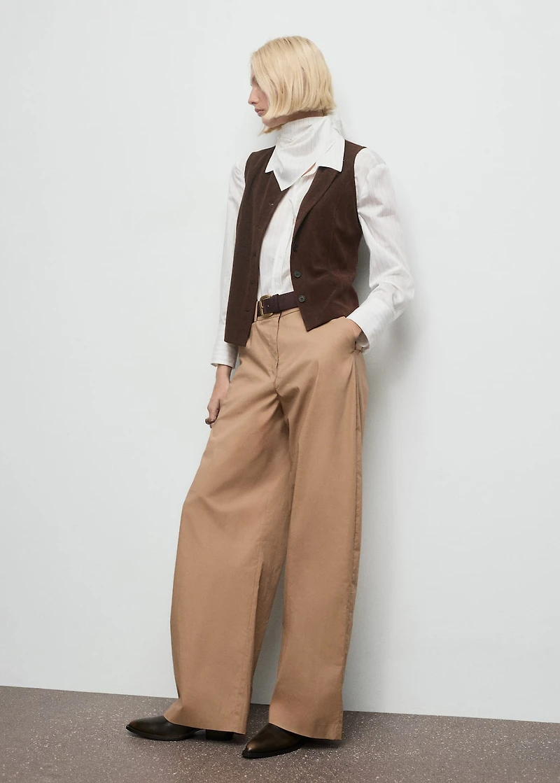 Corduroy top with buttons