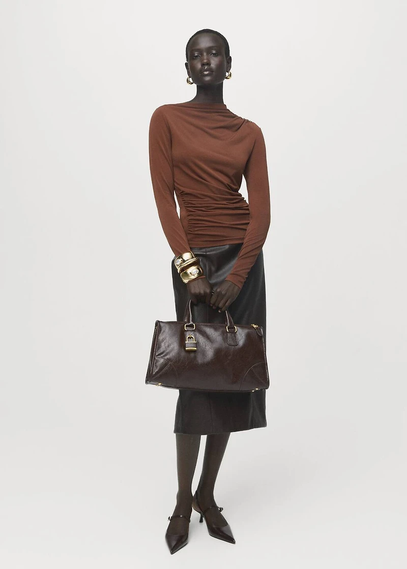 Draped fitted t-shirt