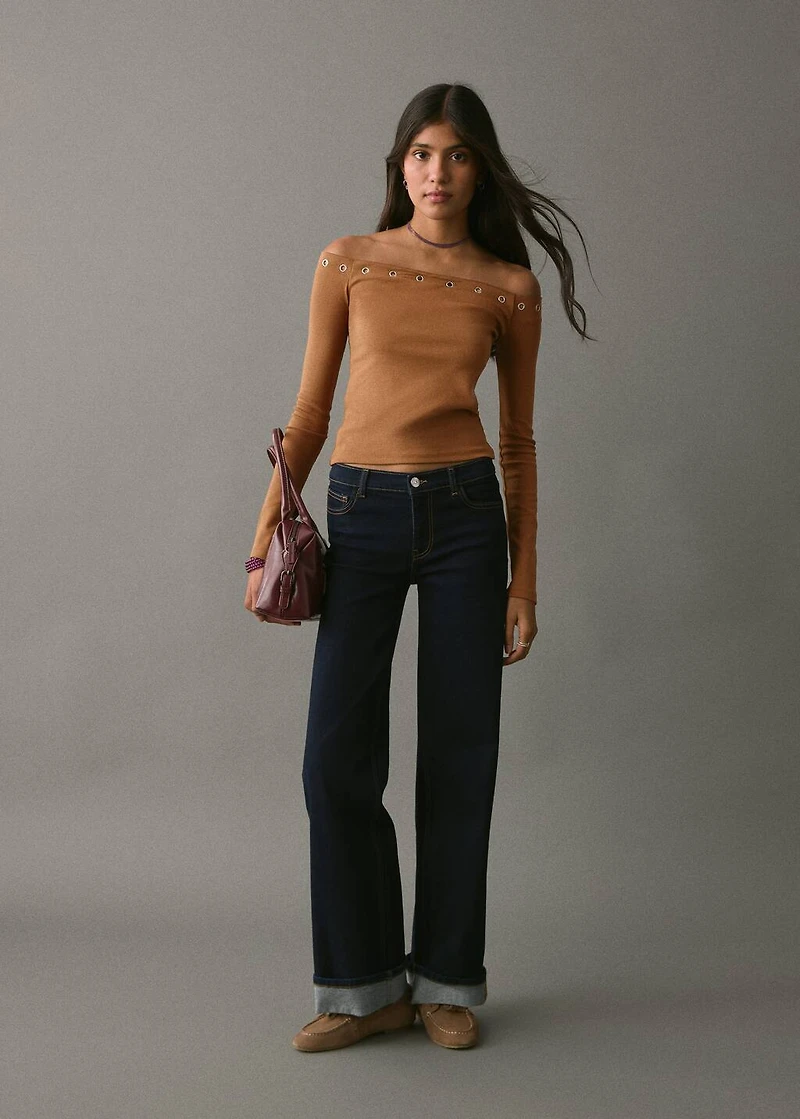 Strapless studded t-shirt