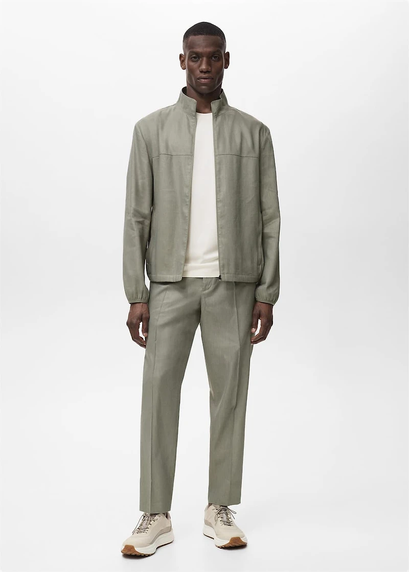 Zipper linen jacket