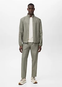 Zipper linen jacket