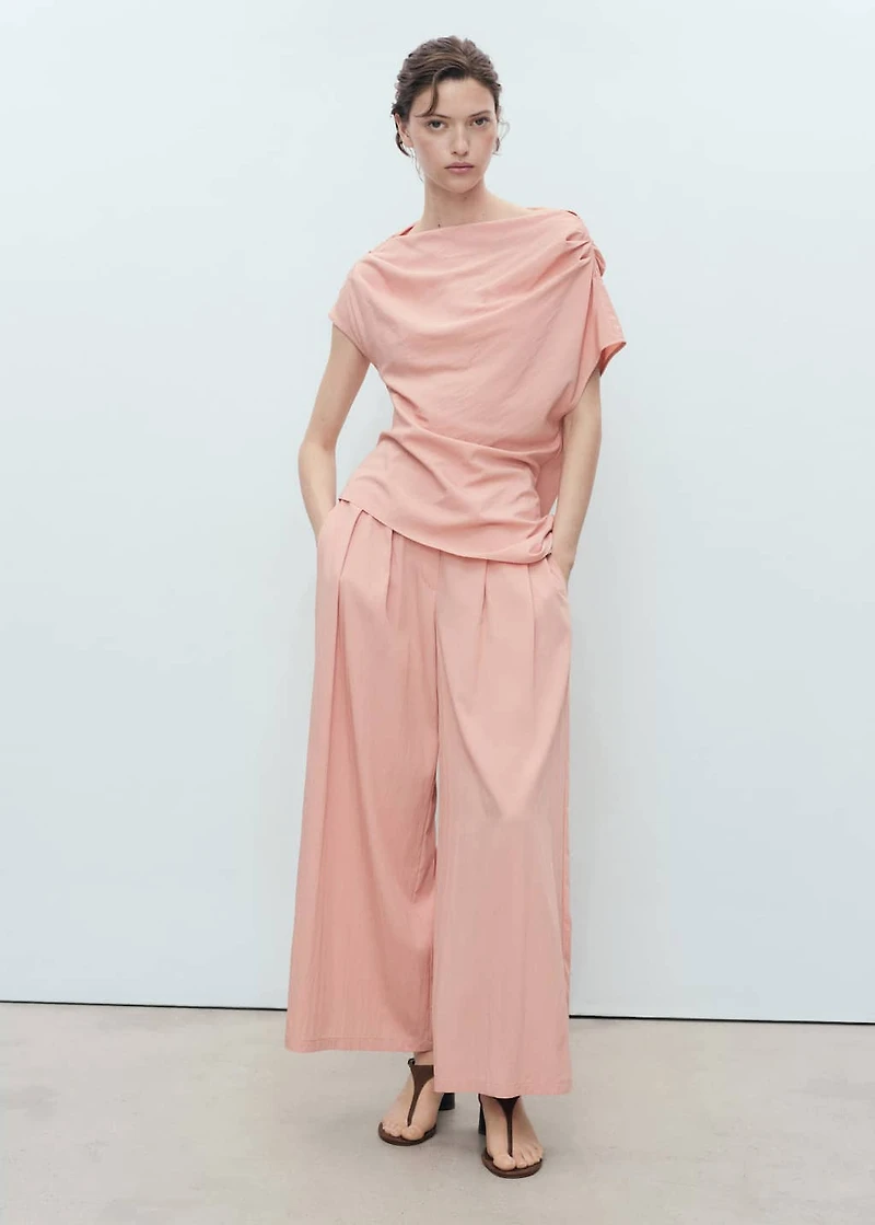 Draped asymmetrical blouse