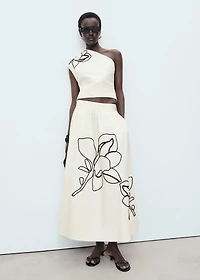 Embroidered cotton skirt