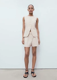 Pleated suit shorts