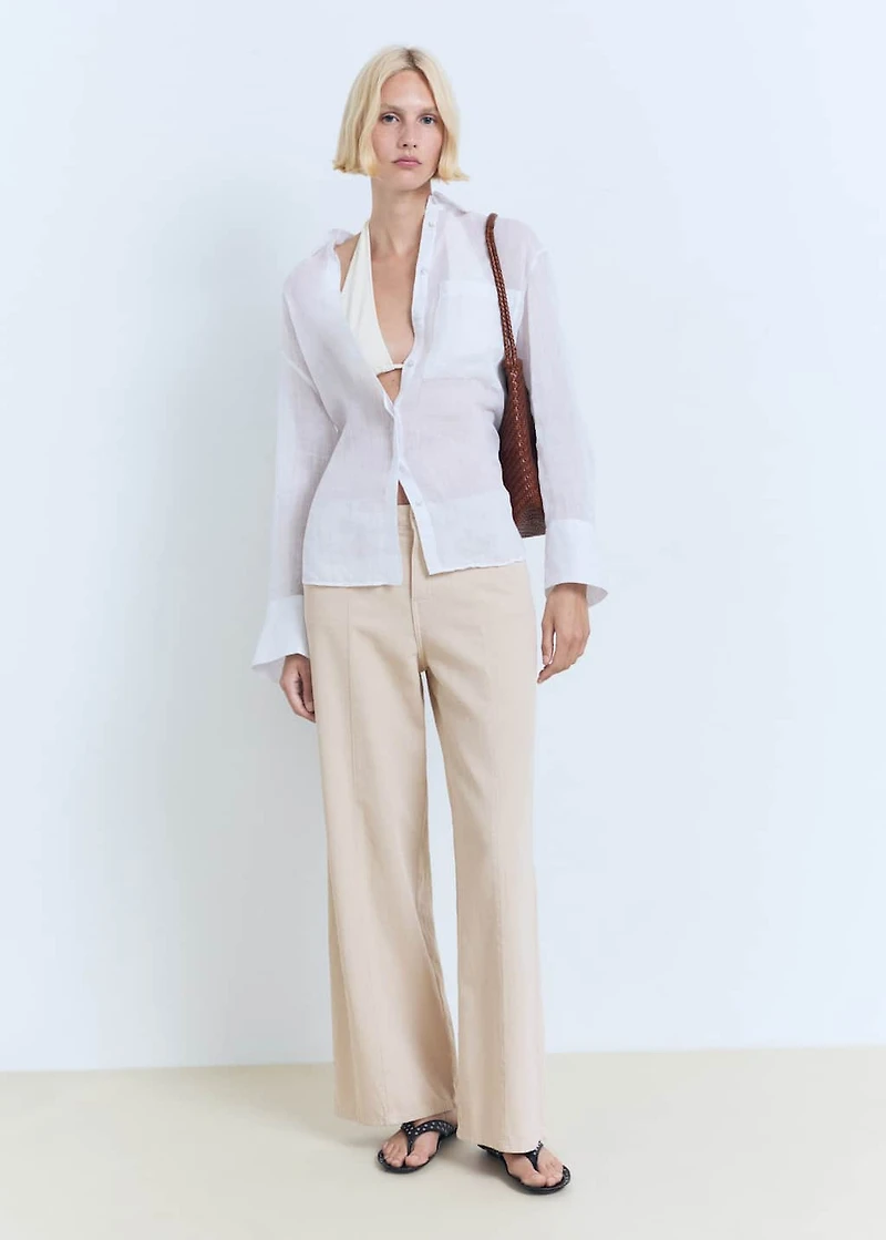 Straight-fit mid-rise denim pants