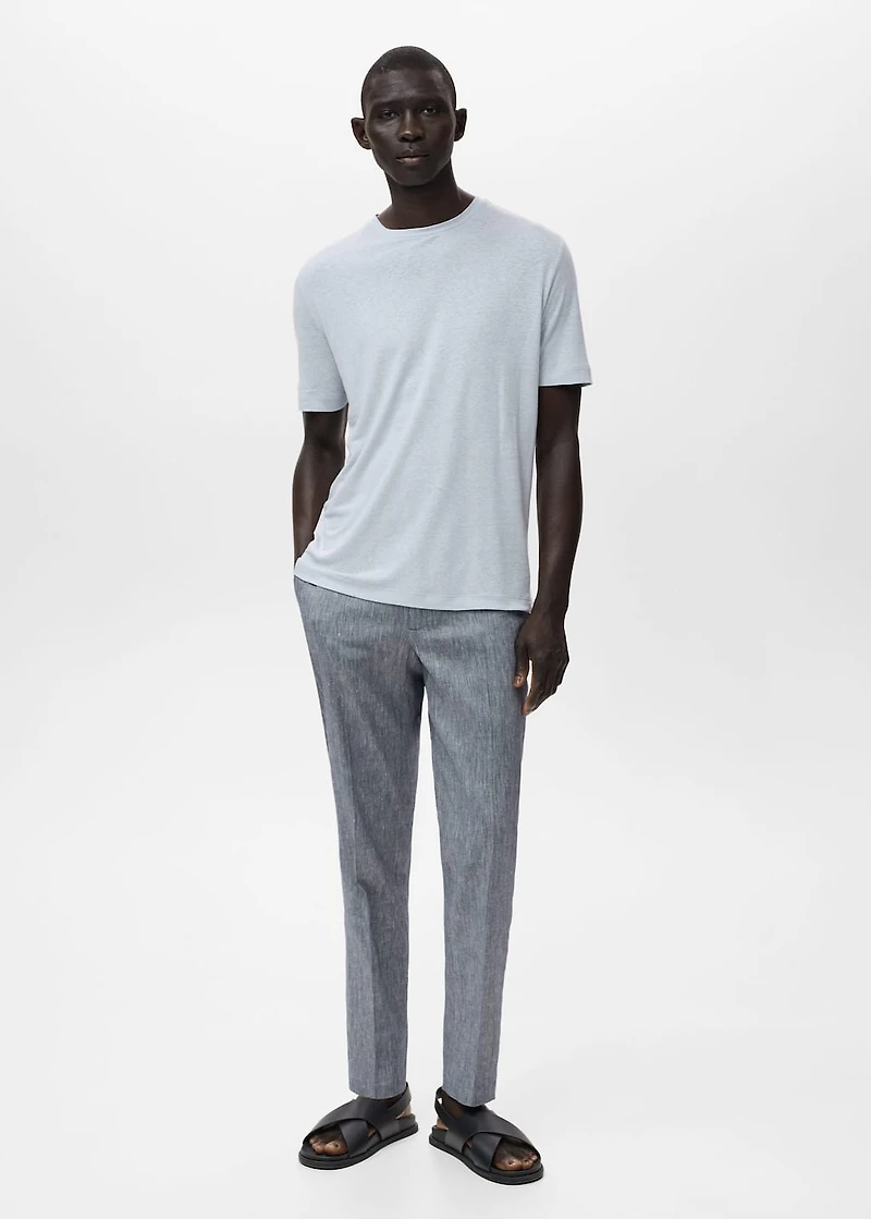 Linen slim-fit t-shirt