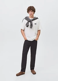 Embroidered printed T-shirt