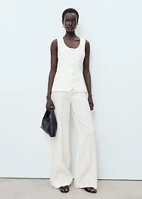 Suit-style linen jumpsuit
