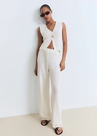 Openwork knitted trousers