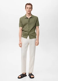 Cotton blouse with lace detail