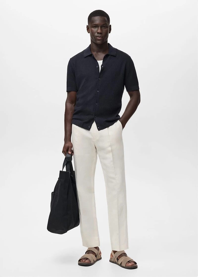 Rib-knit shirt