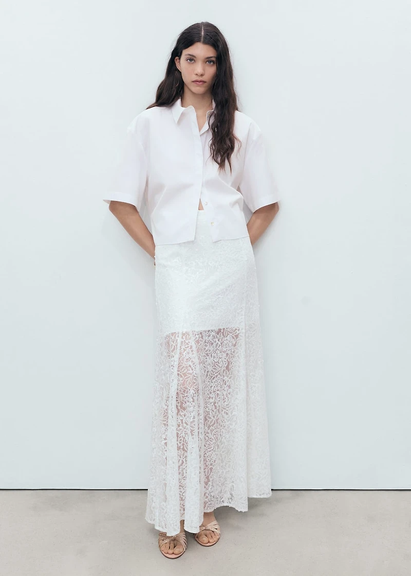 Cropped cotton shirt