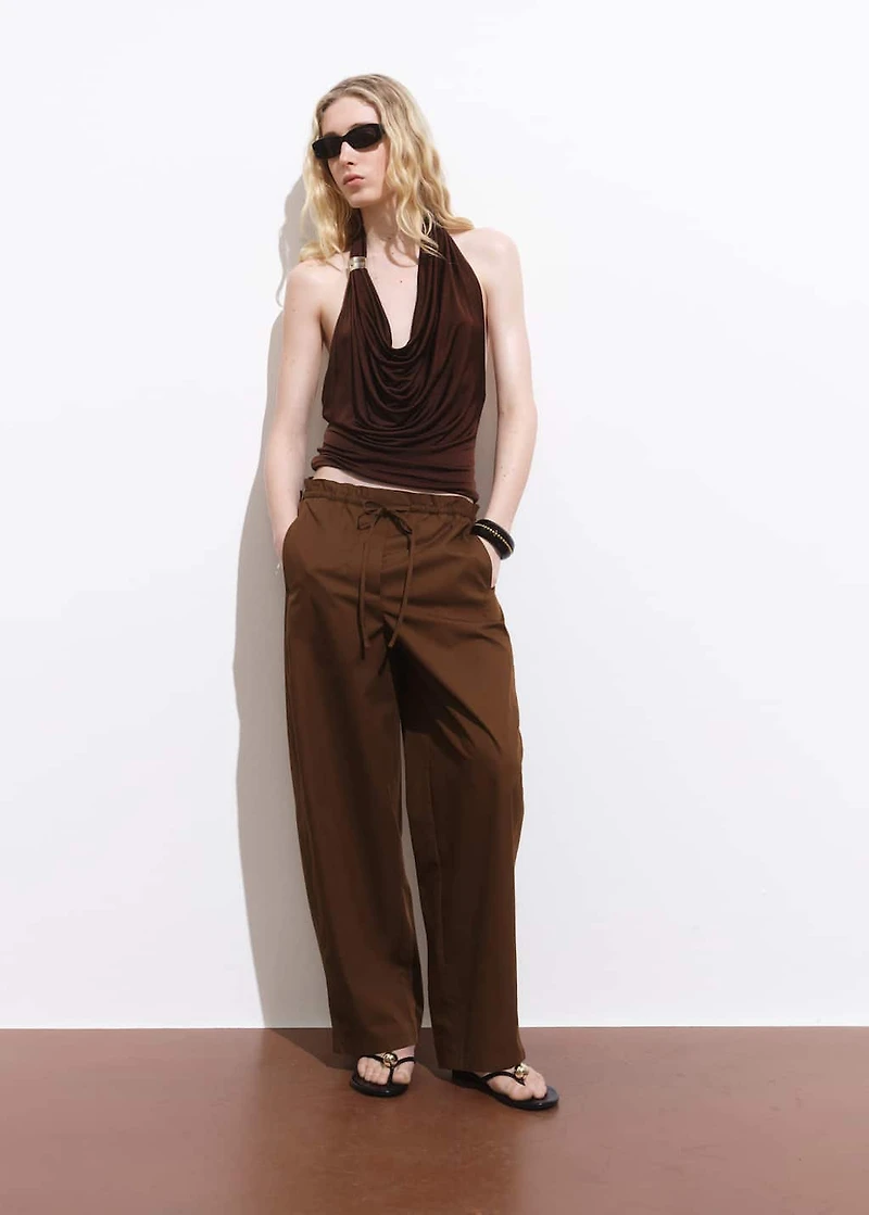 Paperbag pants with bow