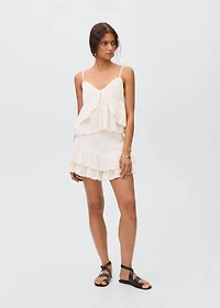 Ruffle top with lace detail
