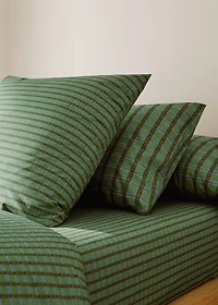 Percale cotton pillowcase with checked print 50x75 cm