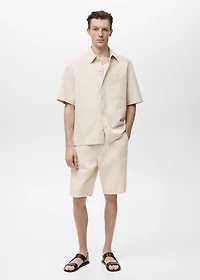 Linen-cotton blend shirt