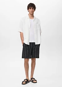 Regular-fit linen blend shirt