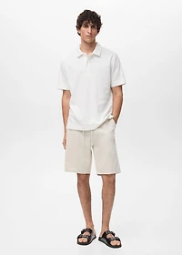 Structured knitted polo shirt