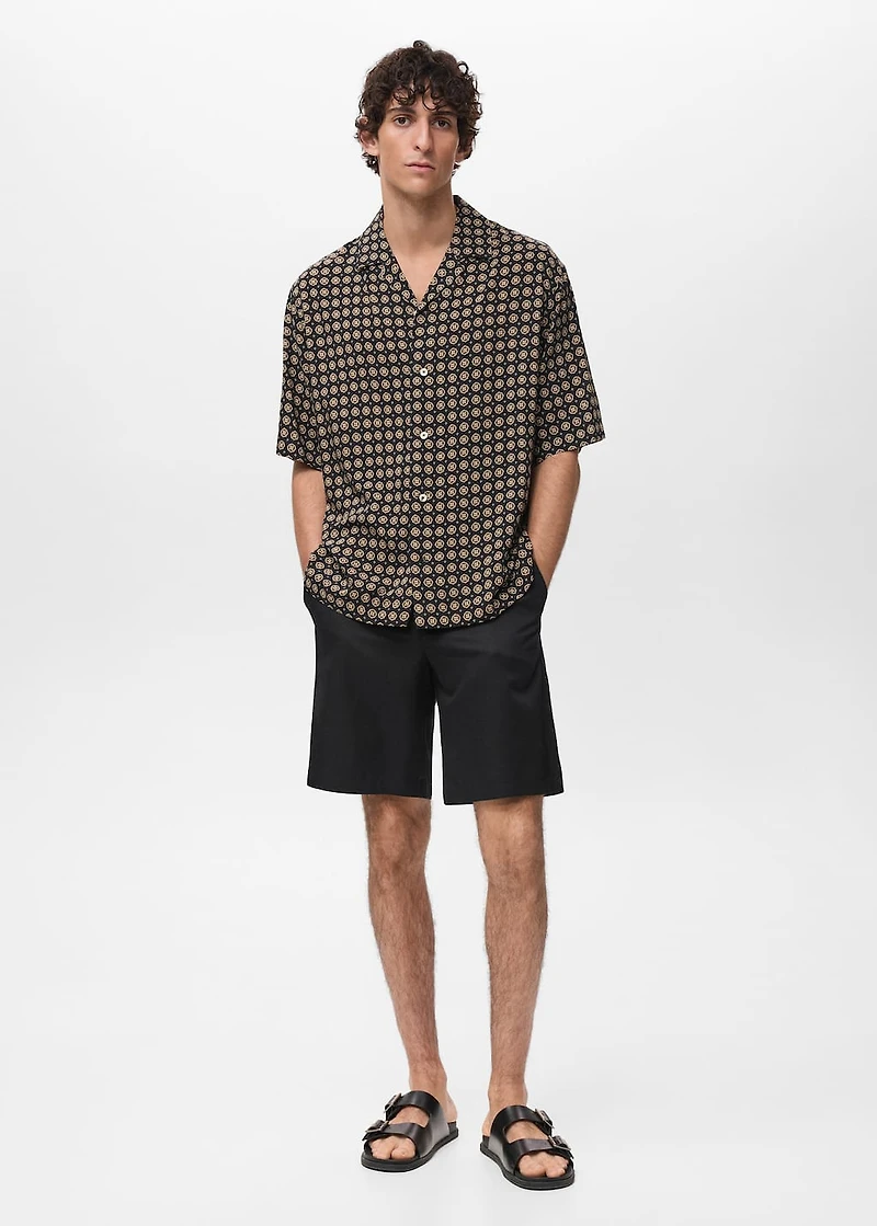 Printed fluid regular-fit shirt