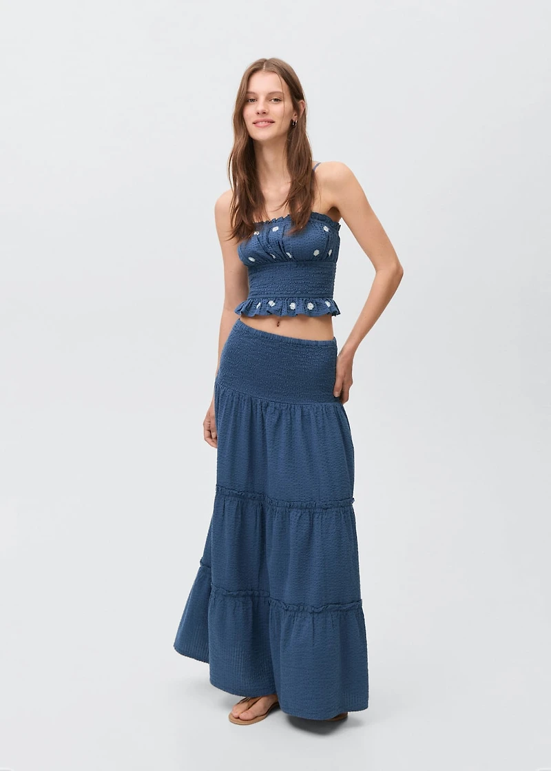Mirror-embroidered top