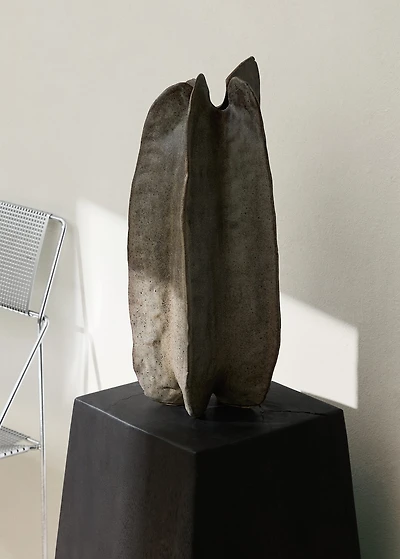 Tall organic stoneware vase
