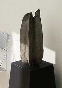 Tall organic stoneware vase