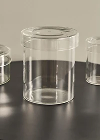 Large borosilicate bathroom jar with lid