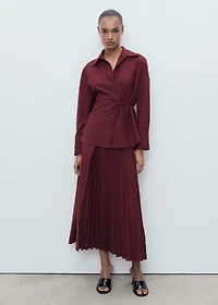 Wrap shirt with bow