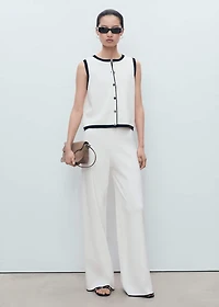 Knitted vest with contrast detail