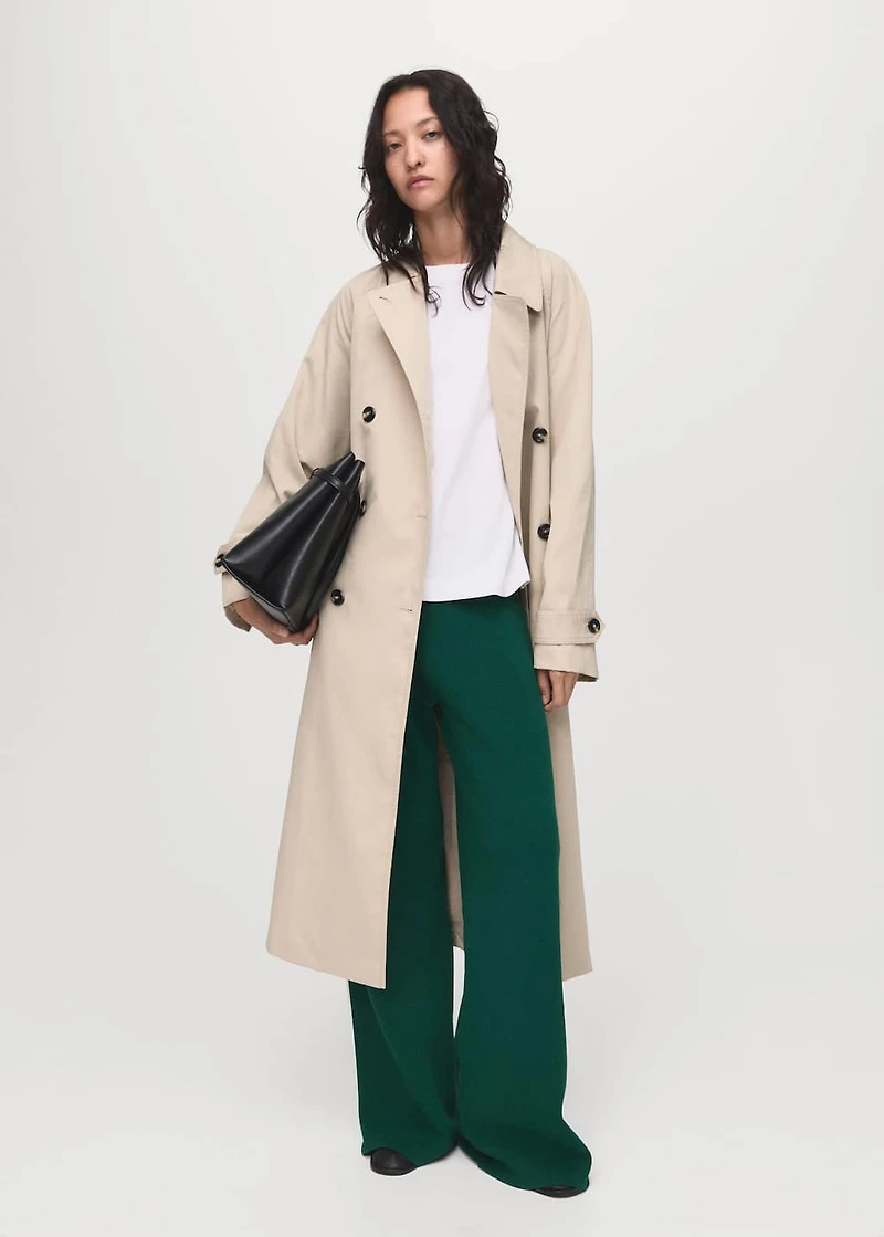 Fine-knit straight-fit pants