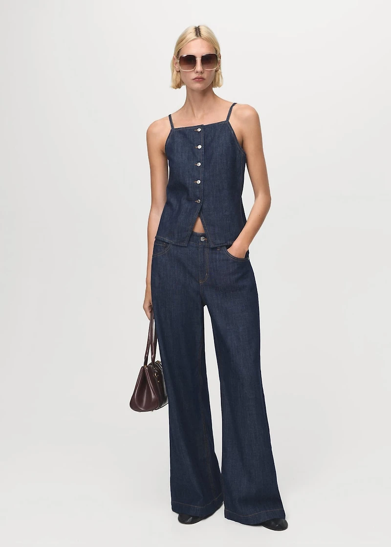 Wide leg mid-rise jeans