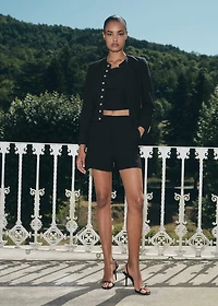 Buttoned cropped jacket