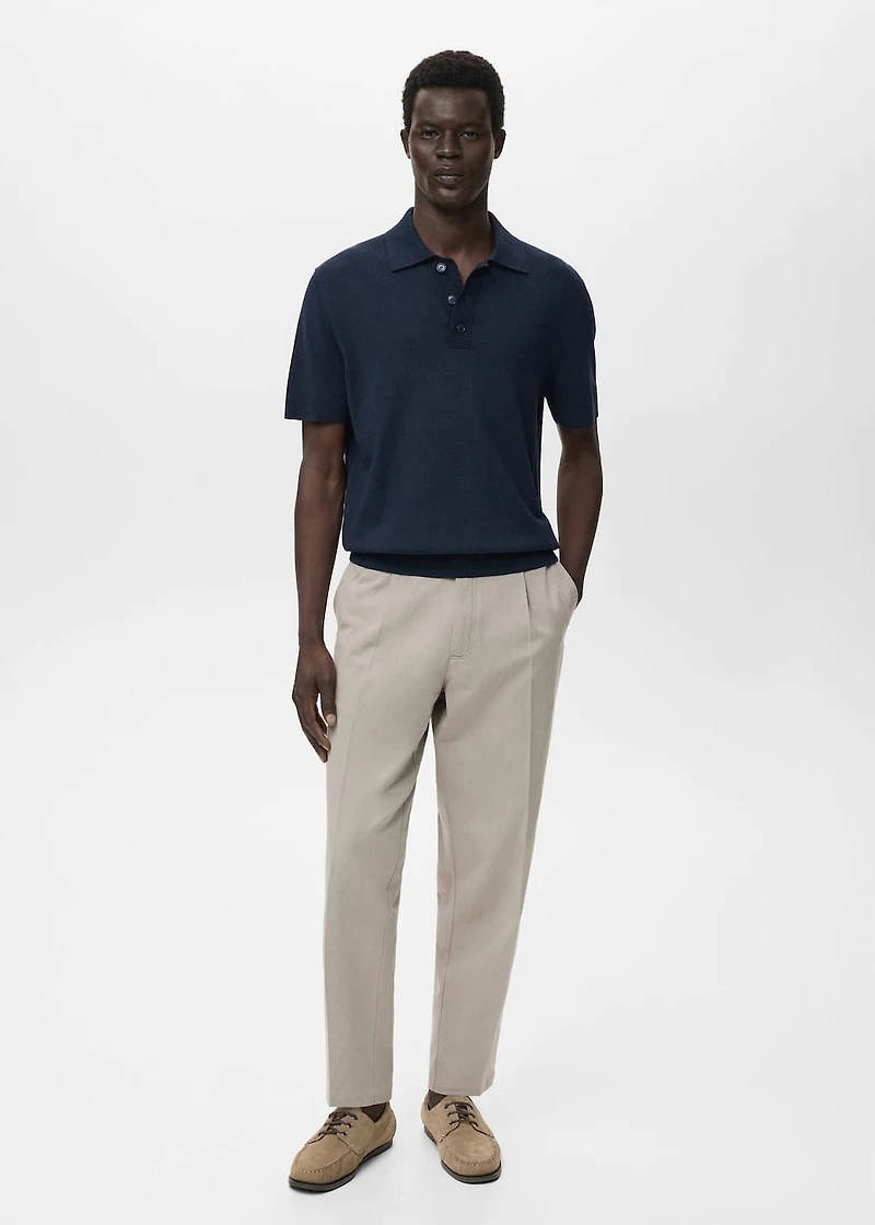 Cotton knitted polo shirt