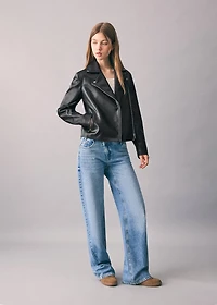 Leather-effect biker jacket