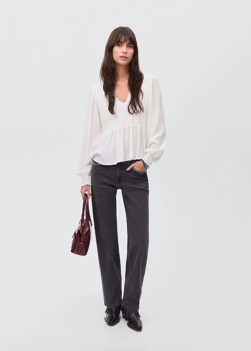 Ruched flowing blouse