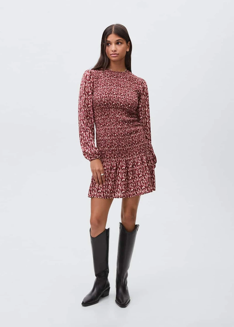 Printed ruffle dress