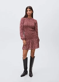 Printed ruffle dress